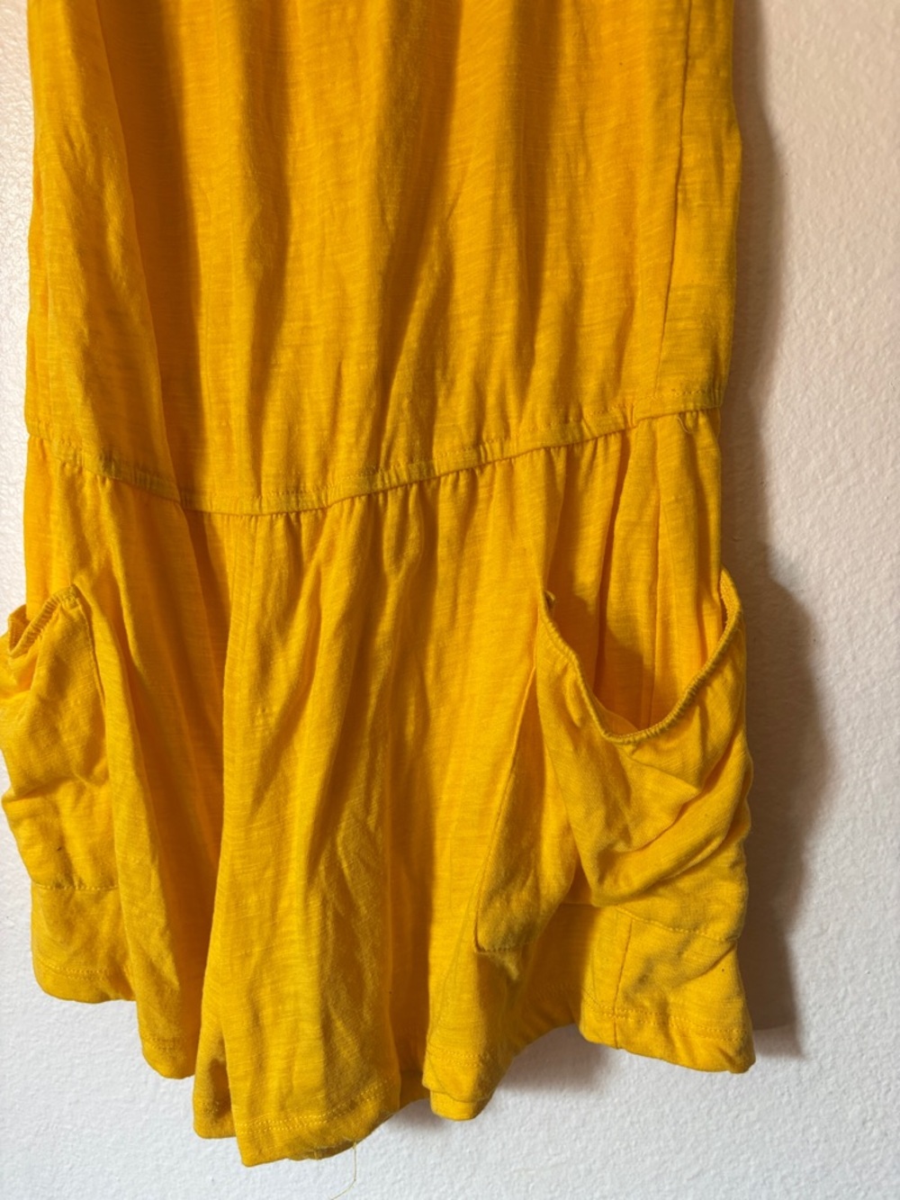 Derek Heart Women’s Y2K Yellow Strapless Summer Romper with Front Pockets Size M - Picture 5 of 8